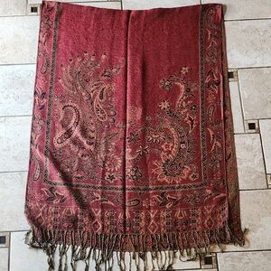 Christie Fashion Pashmina Paisley Print Scarf with Fringe